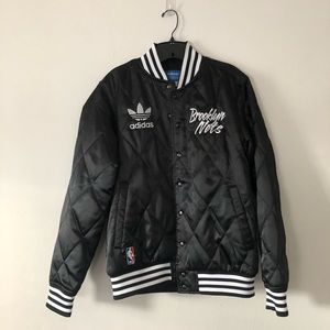 Adidas Brooklyn Nets quilted bomber jacket